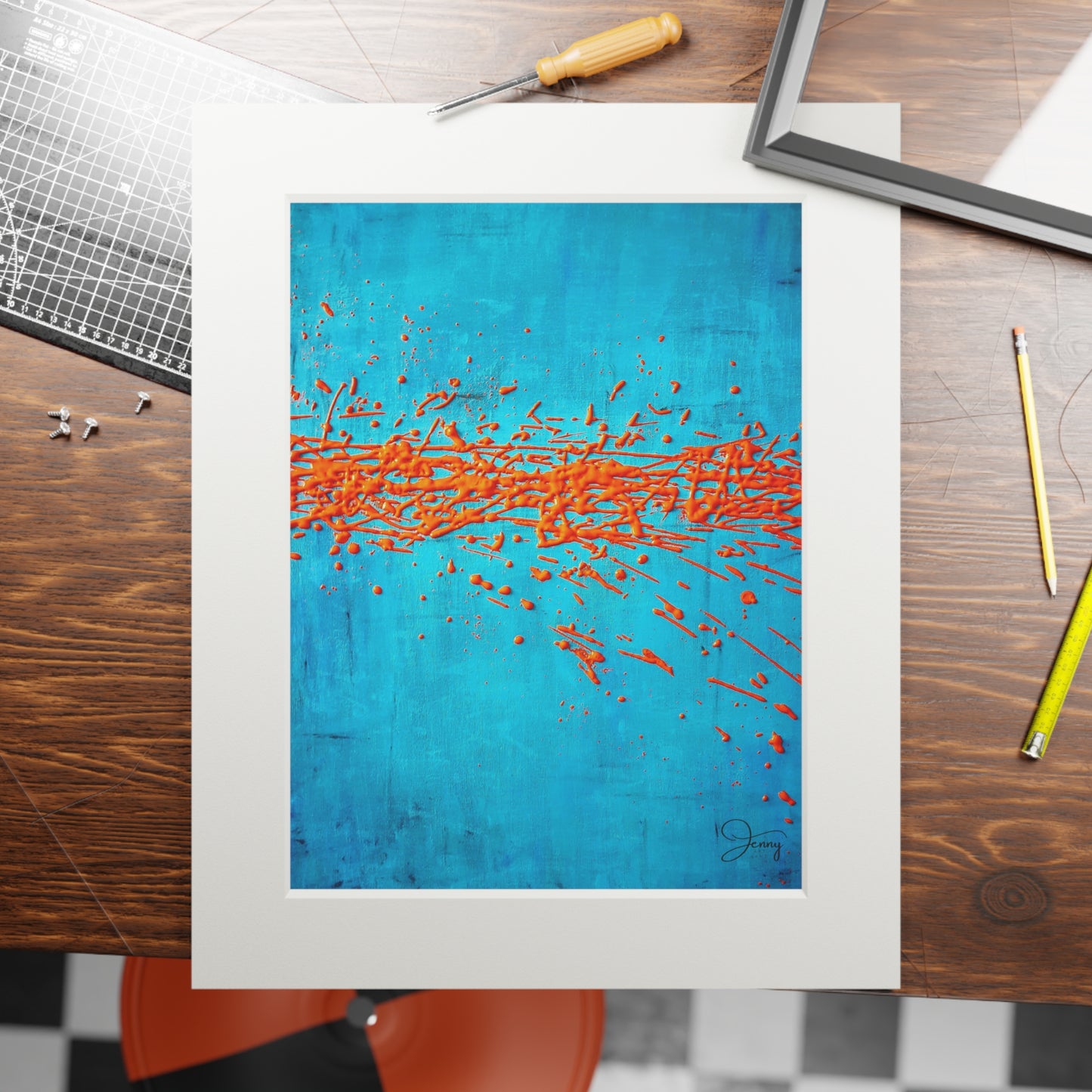 ORANGE INVASION Fine Art Prints (Passepartout Paper Frame)